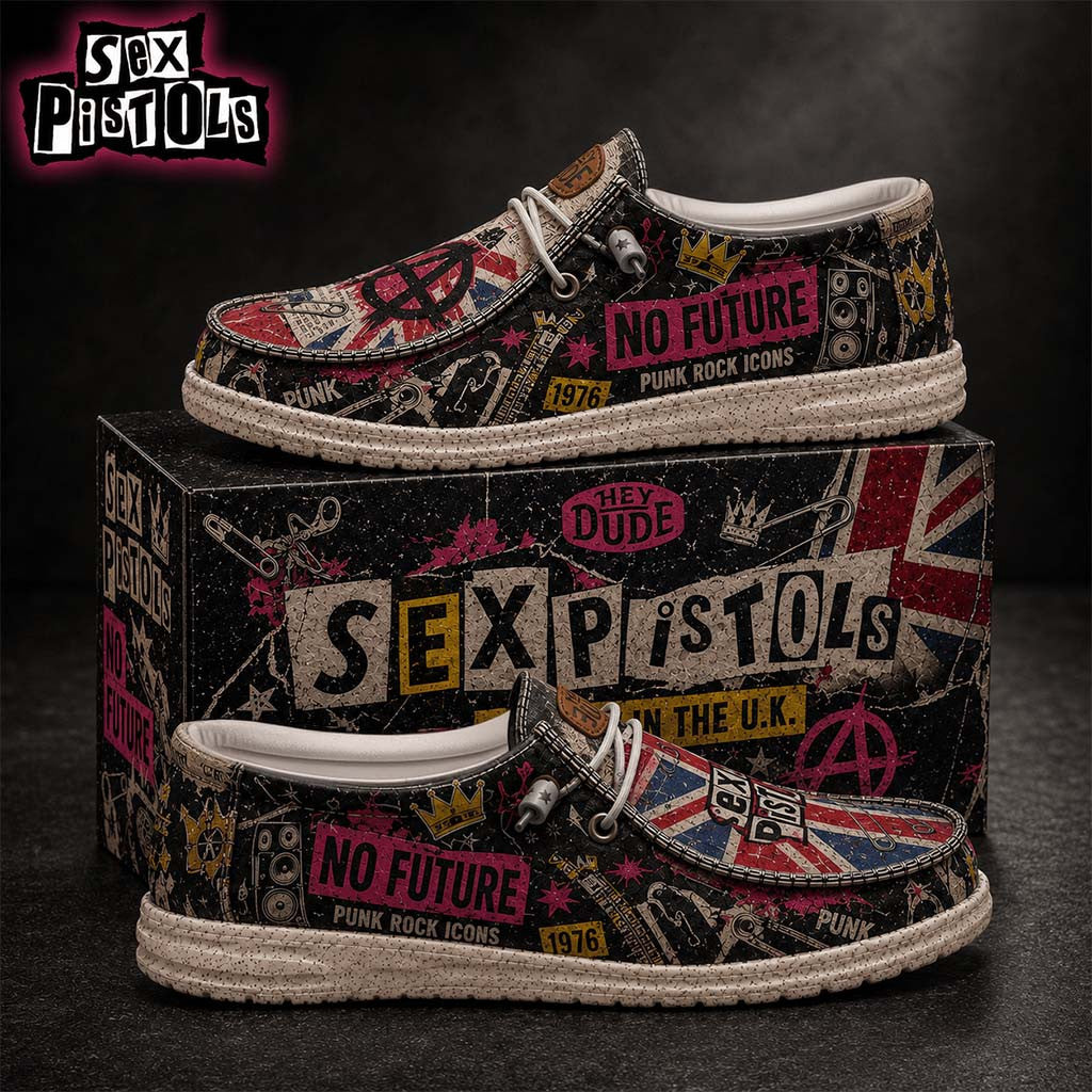 Sex Pistols No Future Shoes Punk Rock Icons Loafers Sex Pistols Merch Gift For Fans - Merchluma
