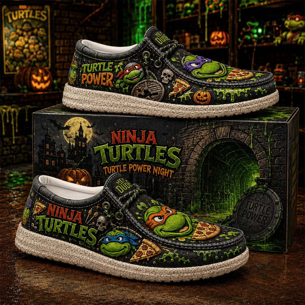 Teenage Mutant Ninja Turtles Halloween Shoes Turtle Power Loafers TMNT Merch Halloween Gifts - Merchluma