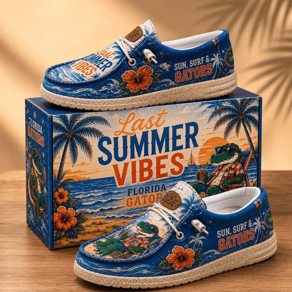 Florida Gators Last Summer Vibes Loafer Shoes Sun Surfs And Gators Merch Gift For Fans - Merchluma