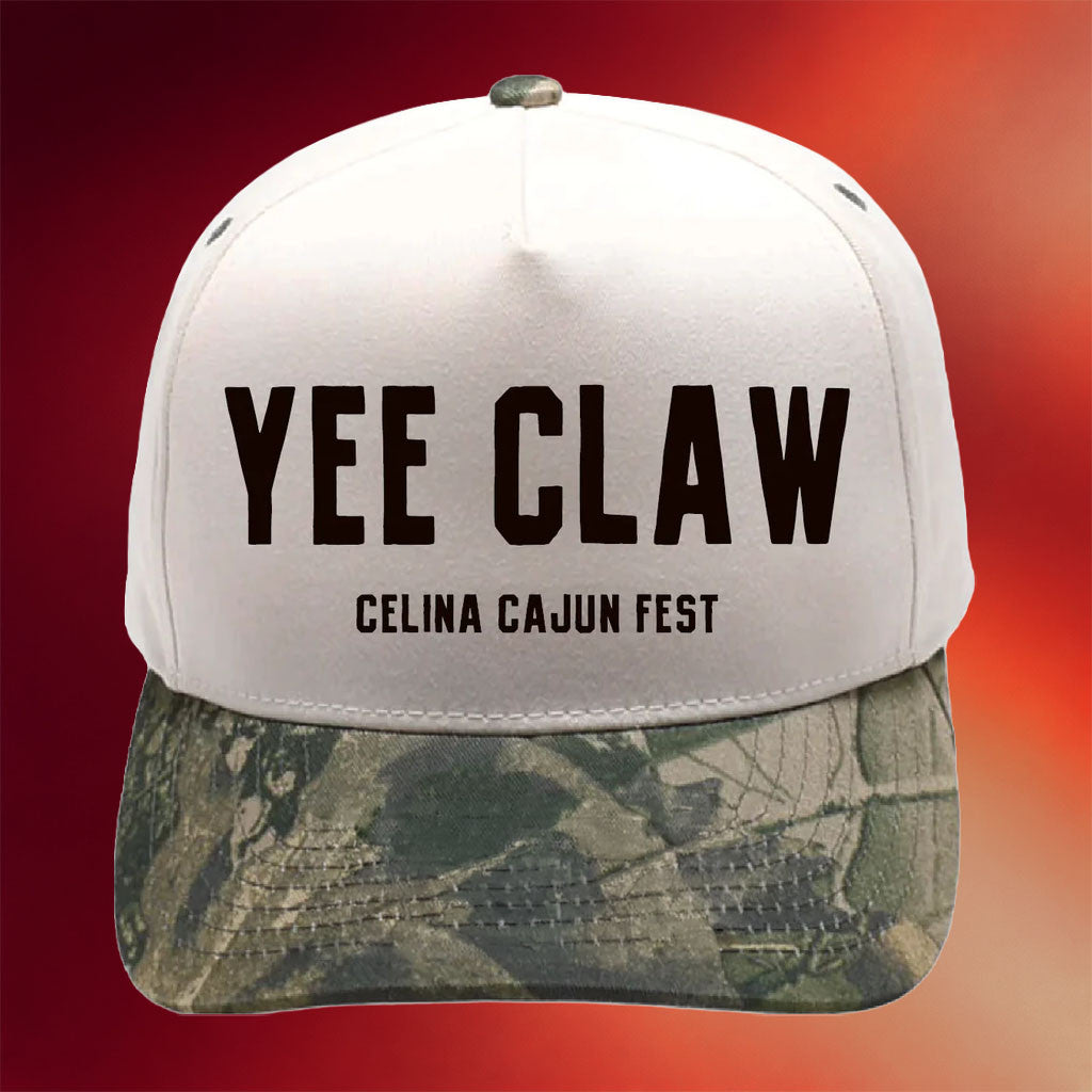 Celina Texas Merch 2026 Yee Claw Celina Cajun Fest Camo Hat Embroidered Gifts For Friends - Merchluma