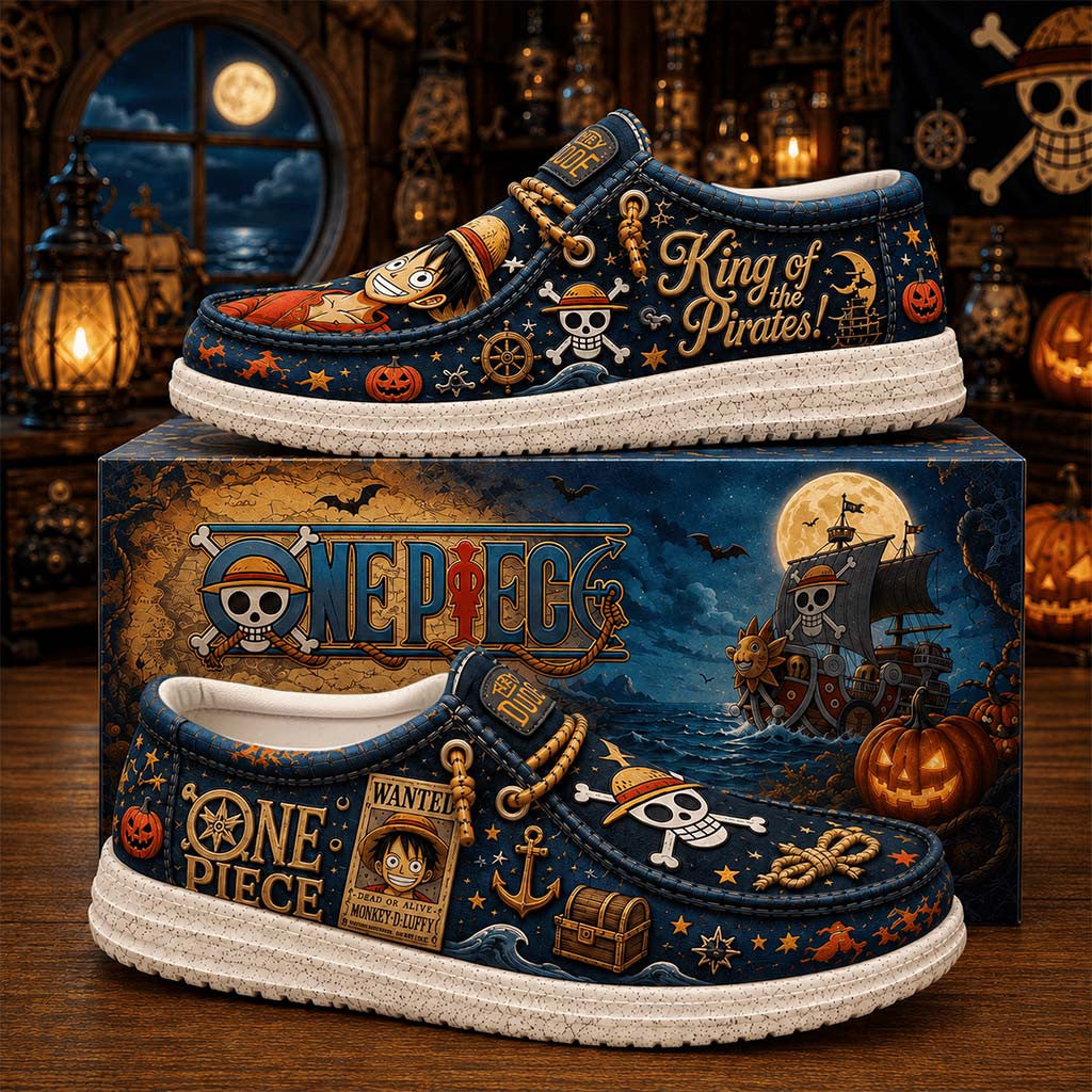 One Piece King Of The Pirates Shoes Halloween Gear One Piece Merch Gift for Anime Fans - Merchluma