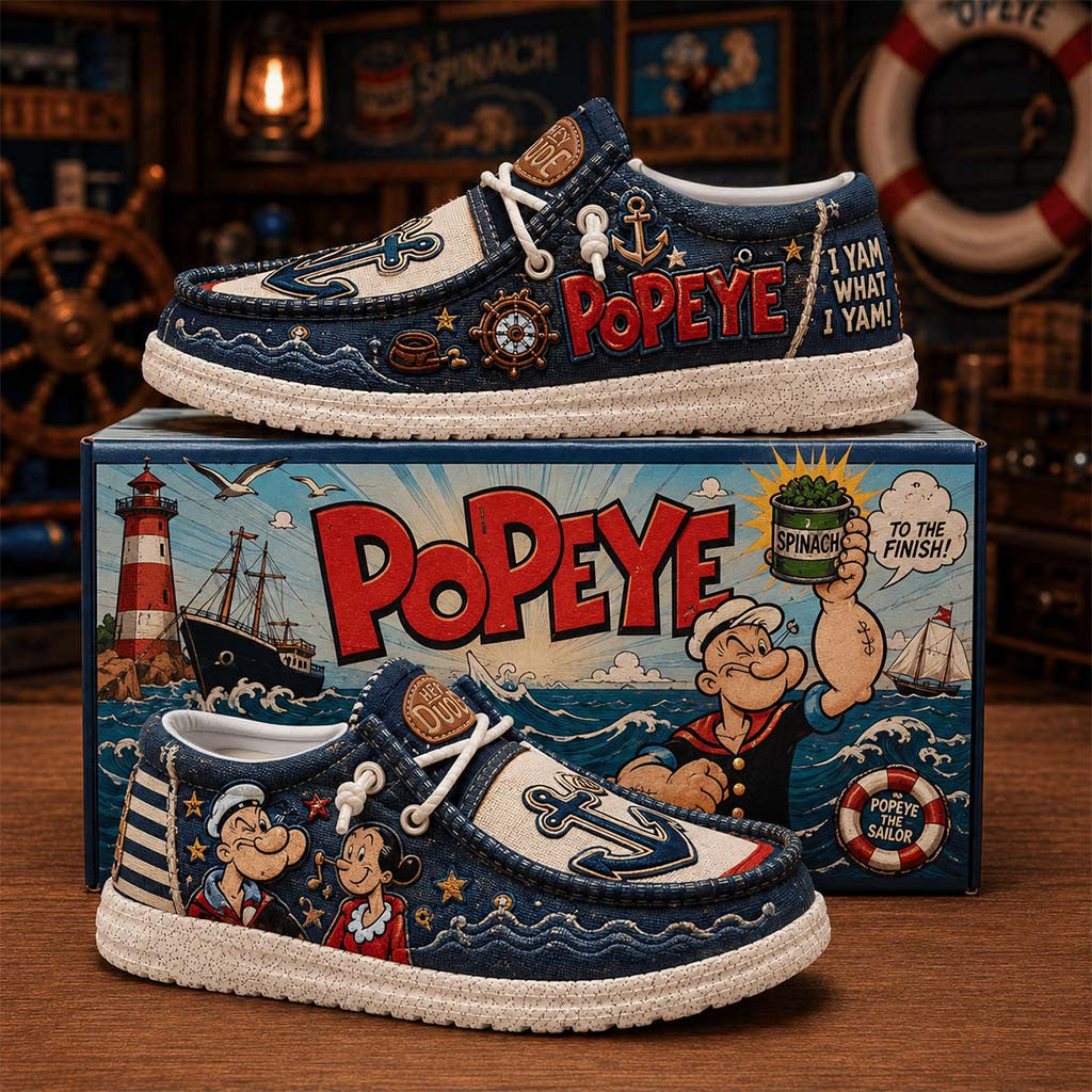 Popeye I Yam What I Yam Shoes Popeye Sailor Man Merch Birthday Ideas For Son - Merchluma