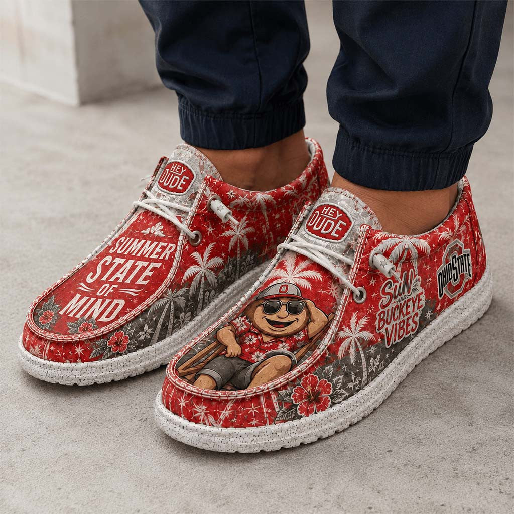 Ohio State Buckeyes Summer State Of Mind Shoes Sun And Buckeye Vibes Loafers Buckeyes Merch - Merchluma