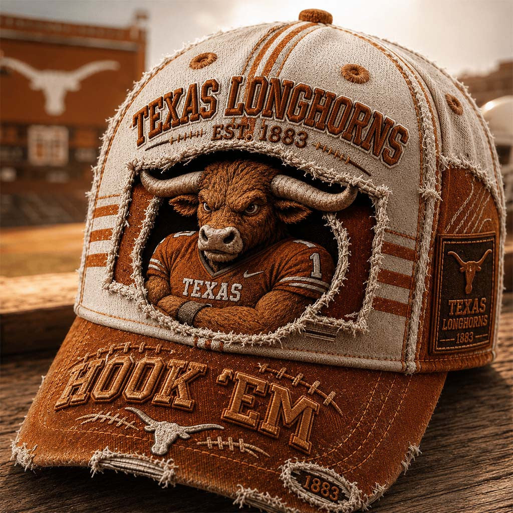 Texas Longhorns Merch Texas Longhorns Est 1883 Hook Em Hat Gift Ideas For Football Lovers - Merchluma
