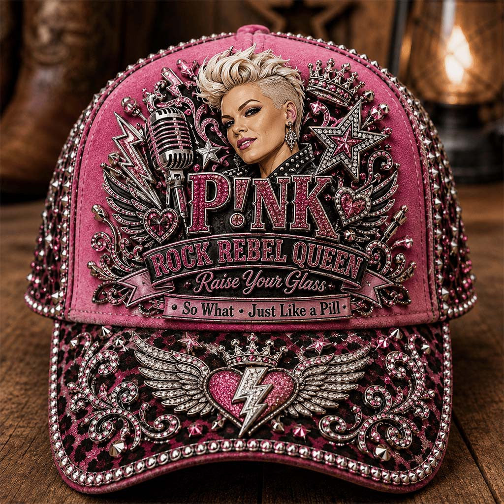 Pink Rock Rebel Queen Raise Your Glass Hat Pink Merch Birthday Gift For Wife - Merchluma