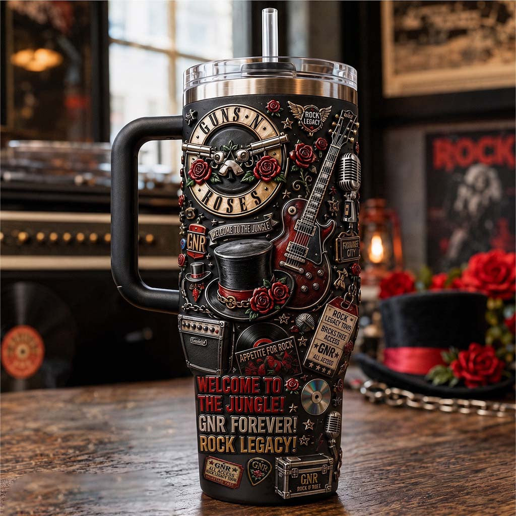 Guns N Rose Merch Welcome To The Jungle GNR Forever Rock Legacy Tumbler Gifts For Rock Fan - Merchluma