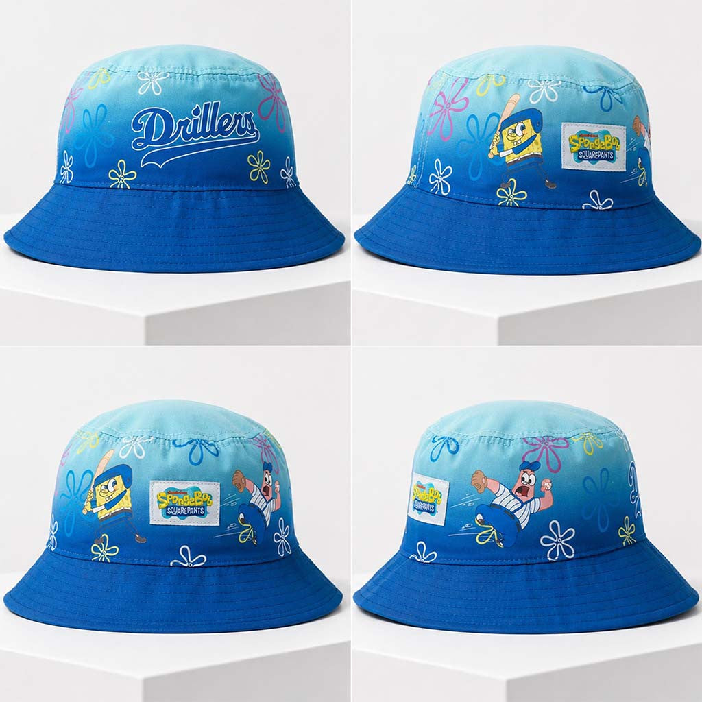 Tulsa Drillers Spongebob Bucket Hat Tulsa Drillers Merch Gift Ideas For Baseball Fans - Merchluma