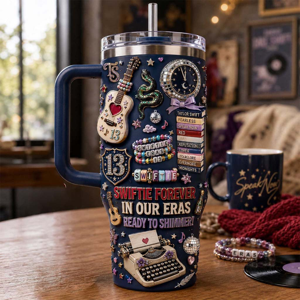 Swifties Merch Swiftie Forever In Our Eras Ready To Shimmer Tumbler Gifts For Friends - Merchluma