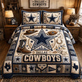 Dallas Cowboys Est 1960 Quilted Bedding Set Dallas Football Merch Bedroom Decor Fan Gifts - Merchluma