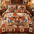 Texas Longhorns Merch Hook Em Horns Texas Pride Quilt Bedding Set Football Fan Gift Ideas - Merchluma