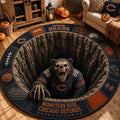 Chicago Bears Merch Monsters Rise Chicago Defends Quilted Round Mat Bears Merch Home Decor - Merchluma