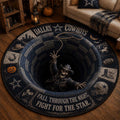 Dallas Cowboys Merch Fall Through The Night Fight For The Star Quilted Round Mat Halloween Decor - Merchluma