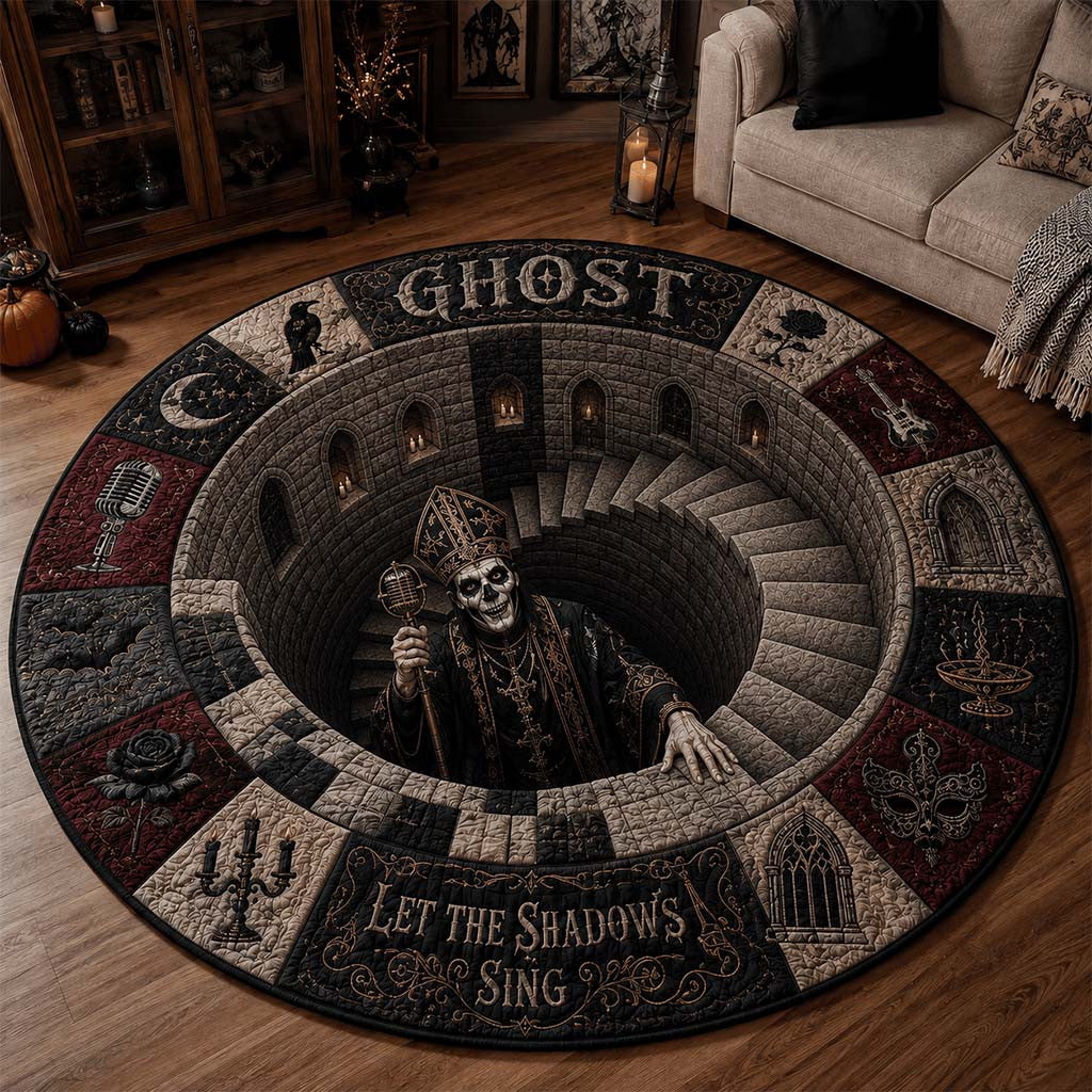 Ghost Merch Let The Shadows Sing Quilted Round Mat Home Floor Decor Gifts For Fans - Merchluma