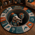 Miami Dolphins Merch Fins Up Forever Quilted Round Mat Best Gifts For Football Fans - Merchluma