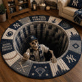 New York Yankees Merch Bronx Bombers Forever Quilted Round Mat Gift Ideas For Baseball Fans - Merchluma