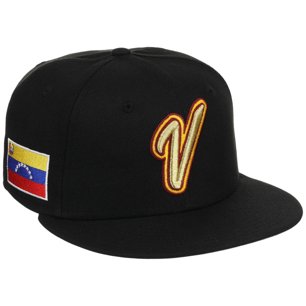 Lids Hat Drop Merch Venezuela World Baseball Classic Touch of Gold Snapback Hat Black Embroidered - Merchluma