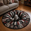 Terrifier Clown Halloween Quilted Round Rug Terrifier Merch Horror Lovers Living Room Decor - Merchluma