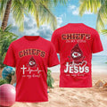 Kansas City Football Jesus In My Heart Cross Shirt KC Chiefs Merch Gift For Christian - Merchluma