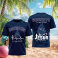 New England Patriots Jesus In My Heart Cross Shirt NE Patriots Merch Game Day Gift For Fans - Merchluma
