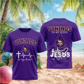 Minnesota Football Jesus In My Heart Cross Shirt Minnesota Vikings Merch Game Day Gifts - Merchluma