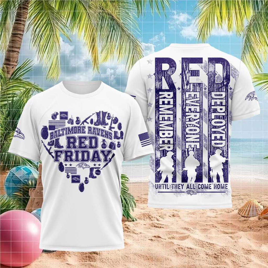 Baltimore Ravens Red Friday Military Support Shirt Baltimore Ravens Merch Gift For Veteran - Merchluma