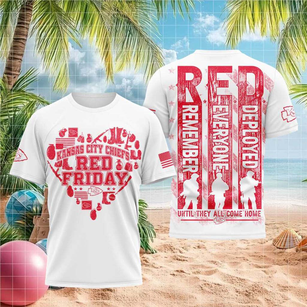 Kansas City Chiefs Red Friday Military Support Shirt KC Chiefs Merch Gifts For Veteran - Merchluma