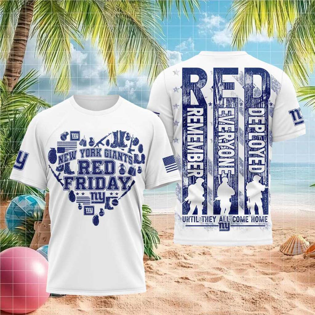 New York Giants Red Friday Military Support Shirt NY Giants Merch Gift For Football Lovers - Merchluma