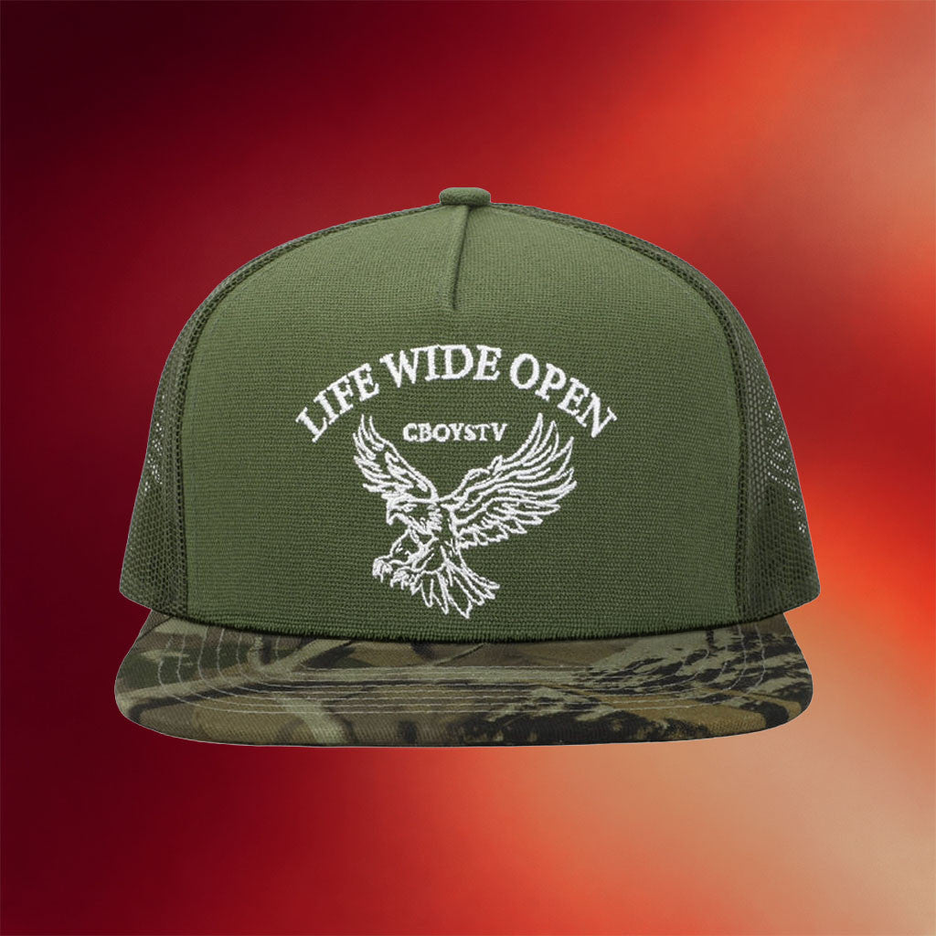 CboysTV Merch 2026 Eagle Trucker Hat Life Wide Open With CboysTV Hat Gifts For Brothers - Merchluma