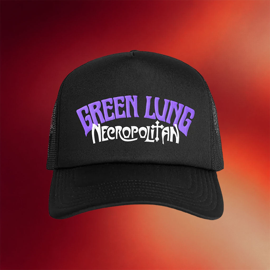 Green Lung Merch 2026 Necropolitan Trucker Hat Black Green Lung Band Cap Gifts For Music Fans - Merchluma