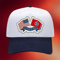 ERNEST Merch USA And Tennessee Flags Embroidered Hat Live From The South Hat ERNEST Cap - Merchluma