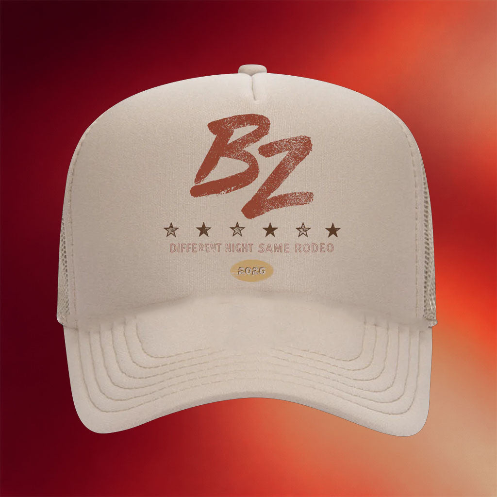 Bailey Zimmerman Merch 2026 BZ Different Night Same Rodeo Trucker Hat Gifts For Music Fans - Merchluma