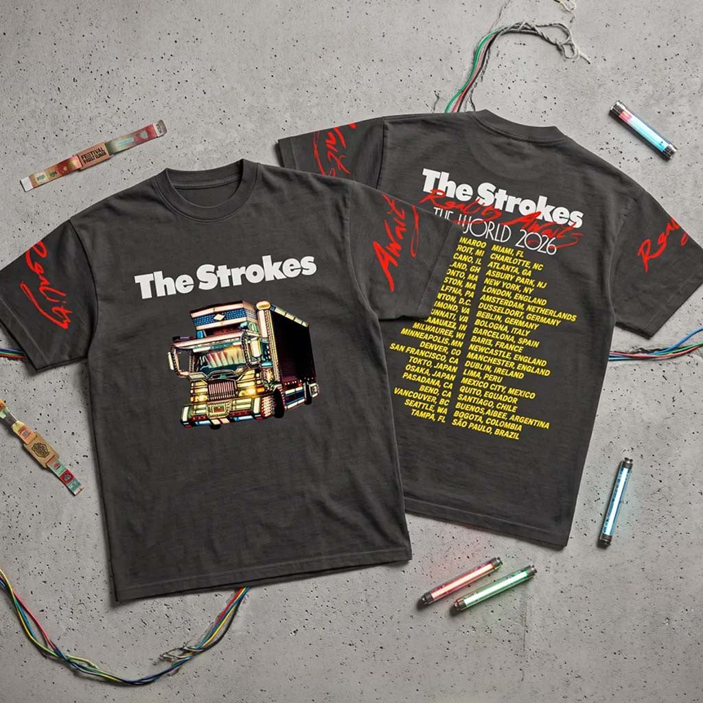 The Strokes Merch Reality Awaits The World Tour 2026 T-Shirt Best Gifts For Band Fans - Merchluma