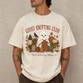 Ghost Knitting Club T-Shirt Made With Cozy Stitches Shirt Halloween Gift For Knitter - Merchluma