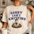 Ghost Sorry Can't Knitting T-Shirt Funny Knitter Shirt Halloween Gift For Her - Merchluma
