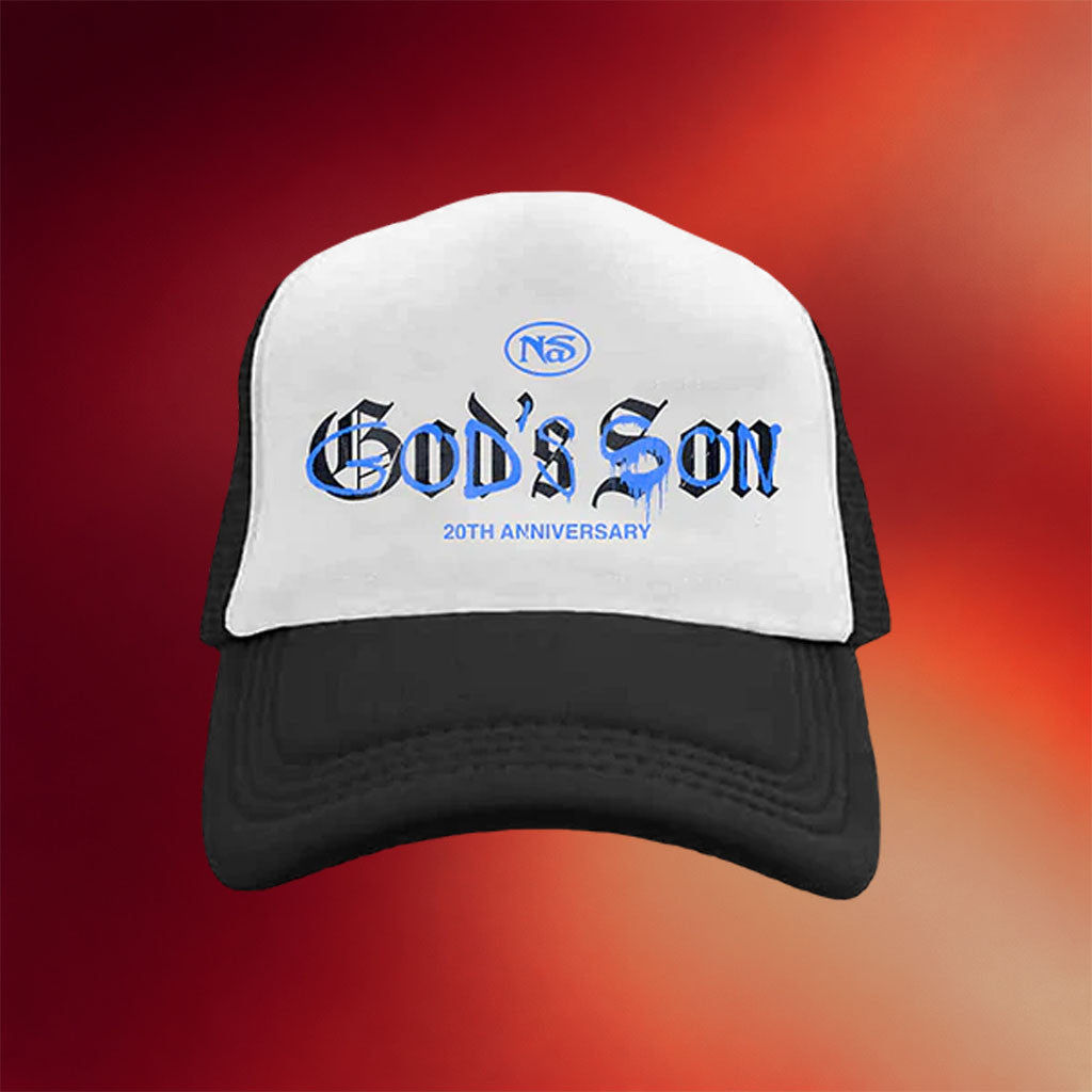 Nasir Jones Merch 20Th Anniversary Of God's Son Trucker Hat Gift Ideas For Rap Lovers - Merchluma
