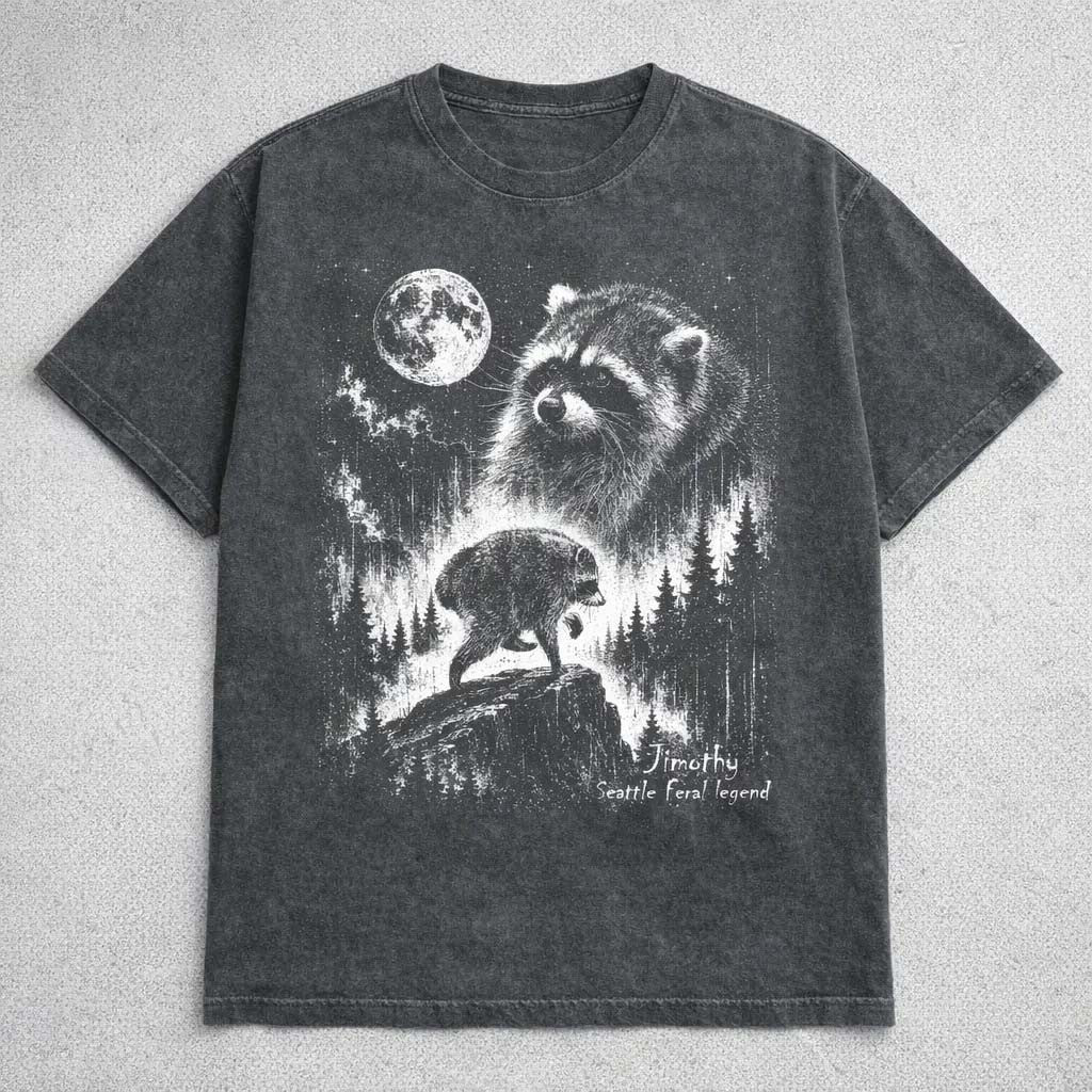 Vintage Jimothy Raccoon T-Shirt Seattle Feral Legend Shirt Gift For Animal Lovers - Merchluma