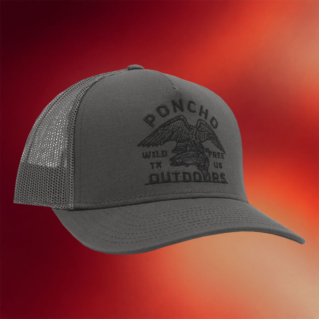 Poncho Merch 2026 Poncho Outdoors Wild Free TX US Trucker Hat Good Fathers Day Gifts - Merchluma