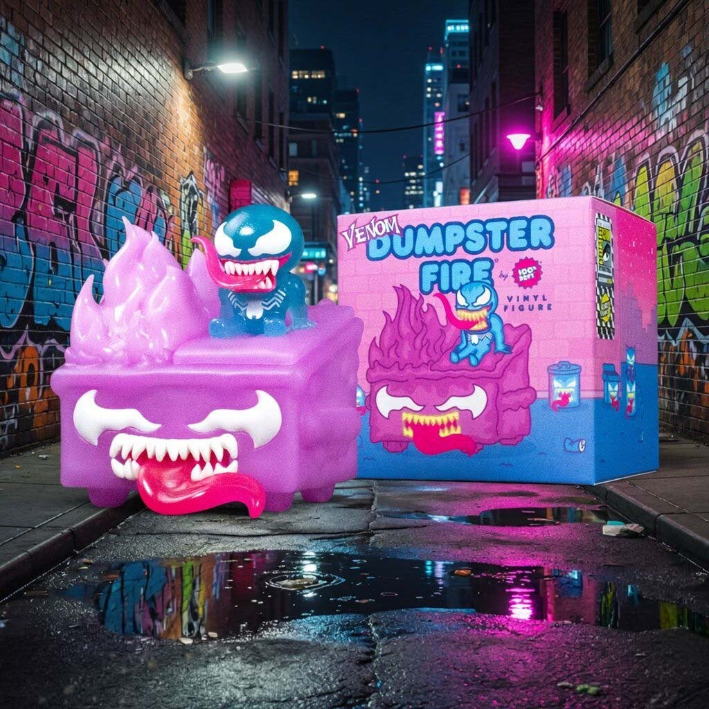 Venom Dumpster Fire Pink Marvel Funko Pop Venom Merch Movie Fan Gifts For Sisters - Merchluma
