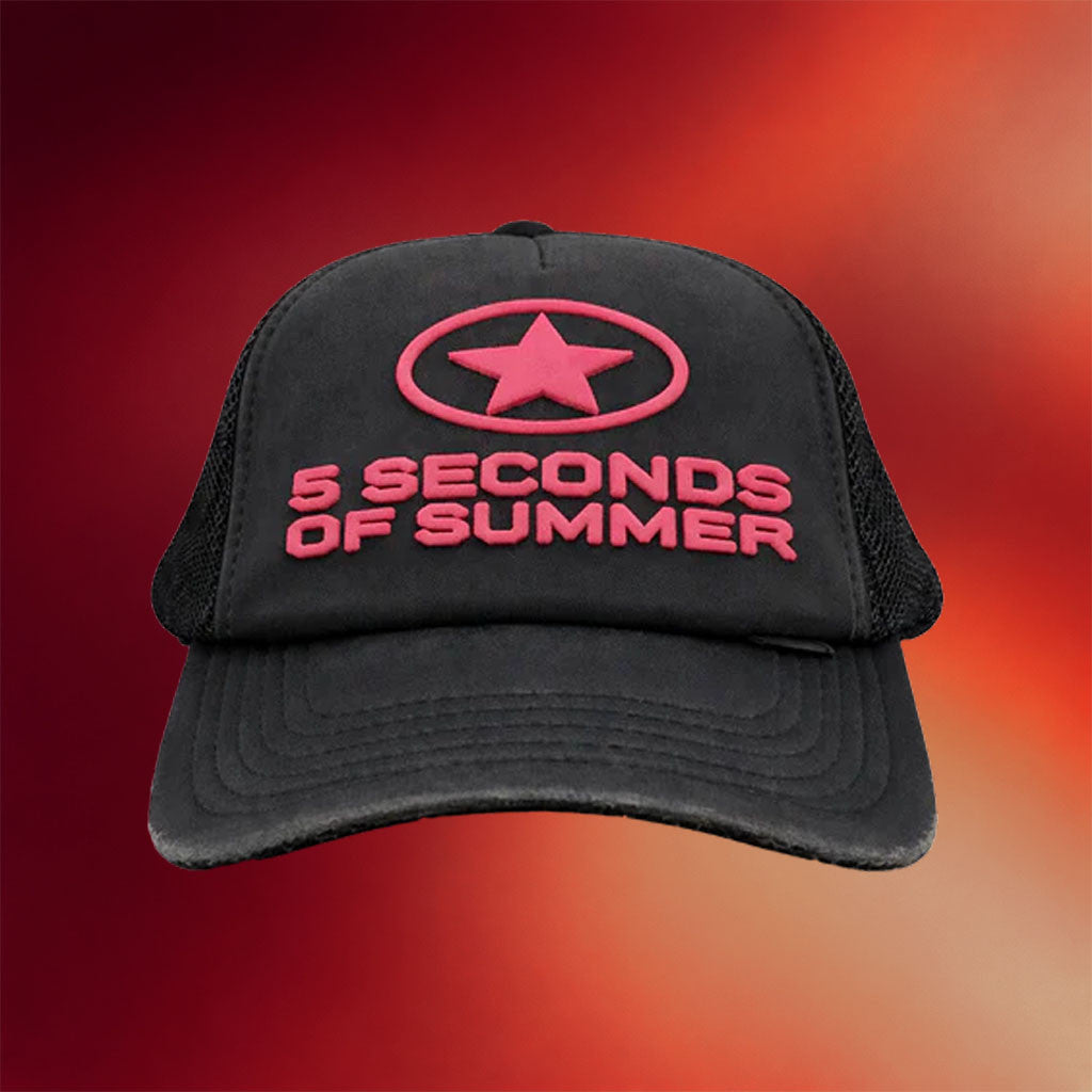 5SOS Merch 2026 5 Seconds Of Summer Star Pink Logo Trucker Hat Embroidered Gifts For Friends - Merchluma