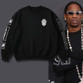 Travis Scott Chrome Hearts Deadly Doll Sweatshirt At 2026 Fanatics Super Bowl Party In SF Merch - Merchluma