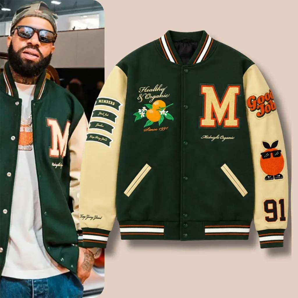 Larry June Midnight Organic Merch 2026 Baseball Varsity Jacket Present For Brothers - Merchluma
