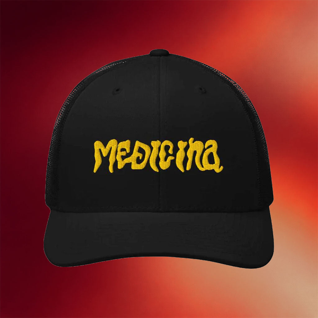 Distroville Merch 2026 Medicina Black Trucker Hat Embroidered Birthday Gift Ideas For Him - Merchluma
