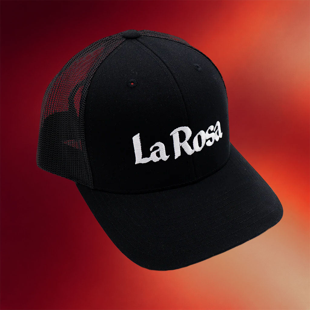 Hello Merch 2026 La Rosa Black Trucker Hat Embroidered Awesome Father's Day Gifts - Merchluma