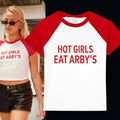 Sophie Cunningham Arbys Shirt Hot Girls Eat Arby's Baby Tee Gifts For Sisters - Merchluma