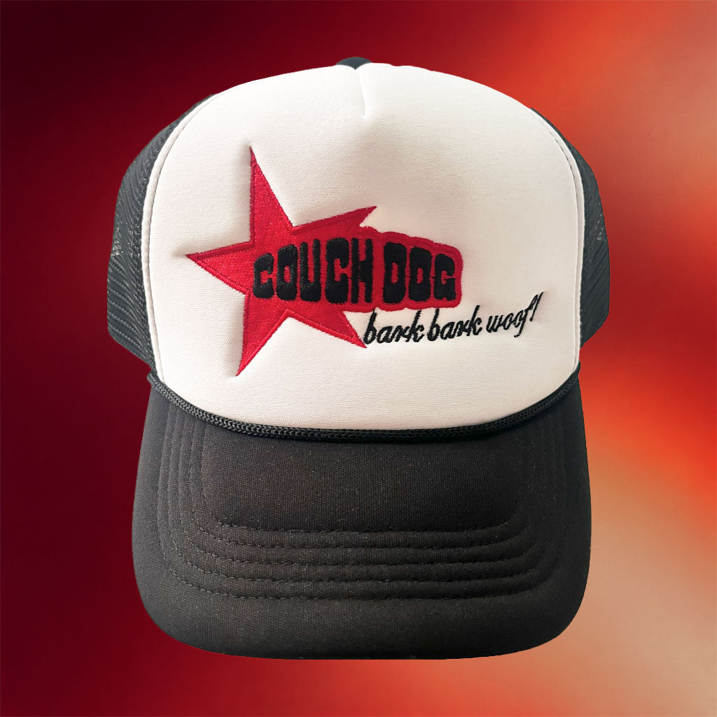 Couch Dog Merch 2026 Couch Dog Black Trucker Hat Embroidered Father's Day Presents Ideas - Merchluma