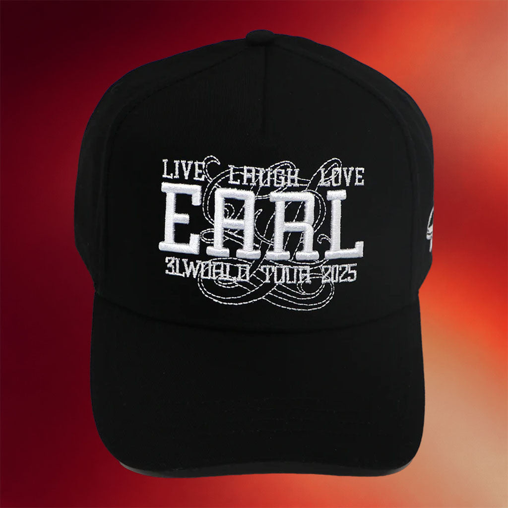 Earl Sweatshirt Merch Earl Sweatshirt 2025 Tour Hat Embroidered Live Laugh Love Hat Fans Gifts - Merchluma