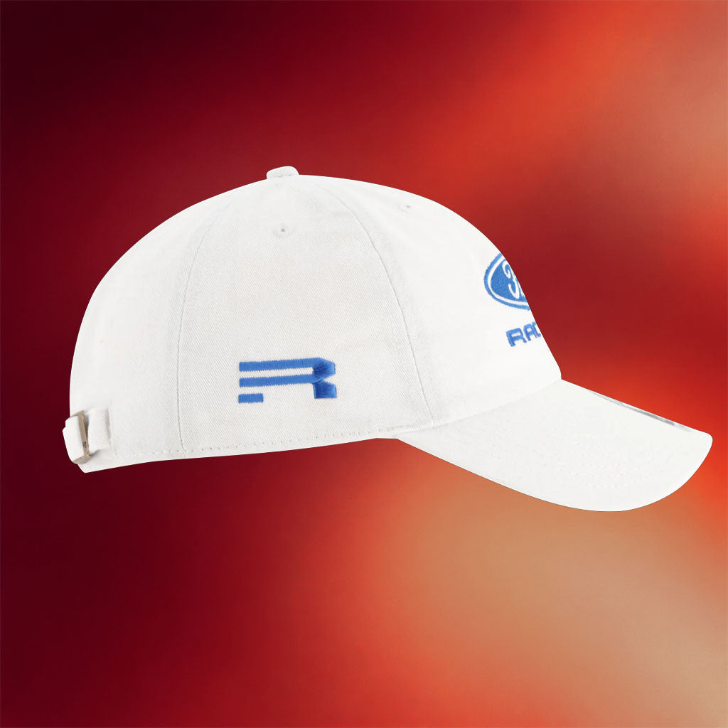 Ford Racing Merch Store Ford Racing Logo White Slide Back Hat - Merchluma
