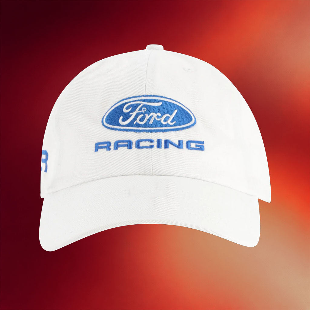 Ford Racing Merch Store Ford Racing Logo White Slide Back Hat - Merchluma