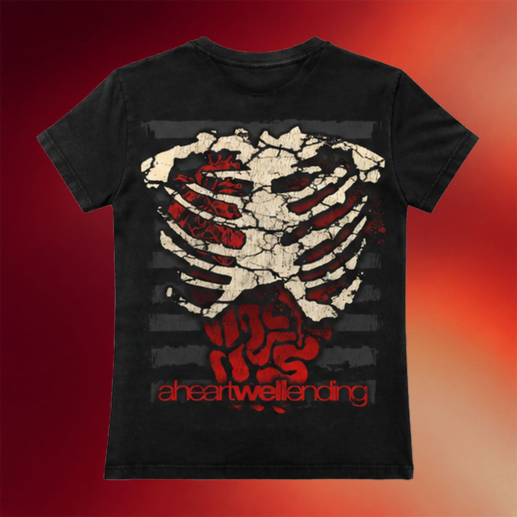 A Heartwell Ending Merch 2026 Ribcage T-Shirt Black Presents For Rock Lovers - Merchluma