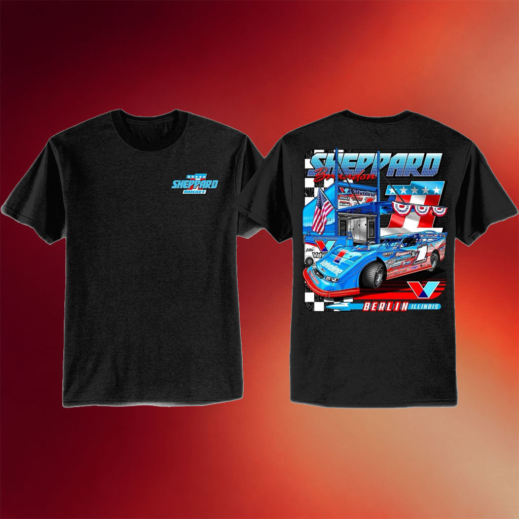 Brandon Sheppard Merch 2026 BSheep X Rocket1 Patriot Pitside T-Shirt Present For Racing Lover - Merchluma